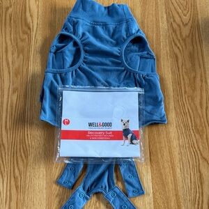 New Well & Good Blue Knit Recovery Suit for Dogs Spay Neuter Skin Protection